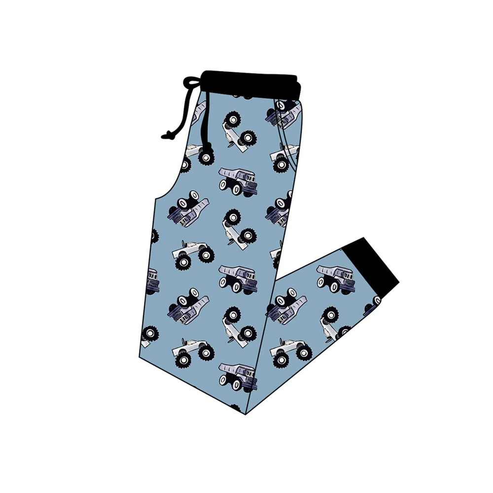 (Custom Design Preorder MOQ 5) Adult Trucks Print Man Pajamas Pants