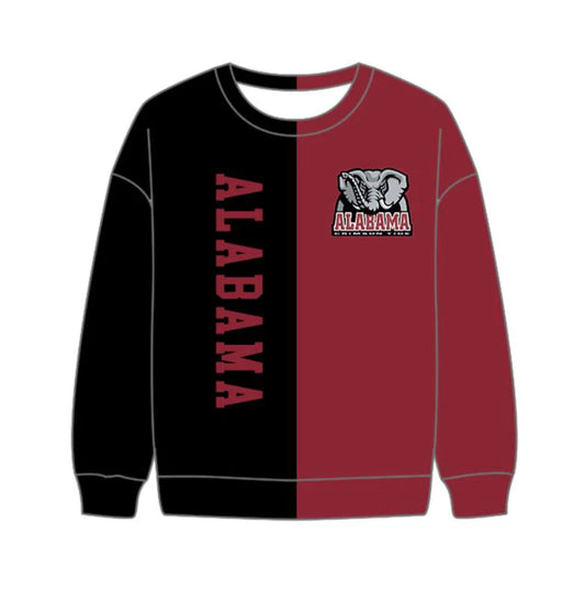 (Custom Design Preorder MOQ 5 Each Item) Team's ALABAMA Print Long Sleeve Tee Shirts Top Mom and Me Matching Clothes