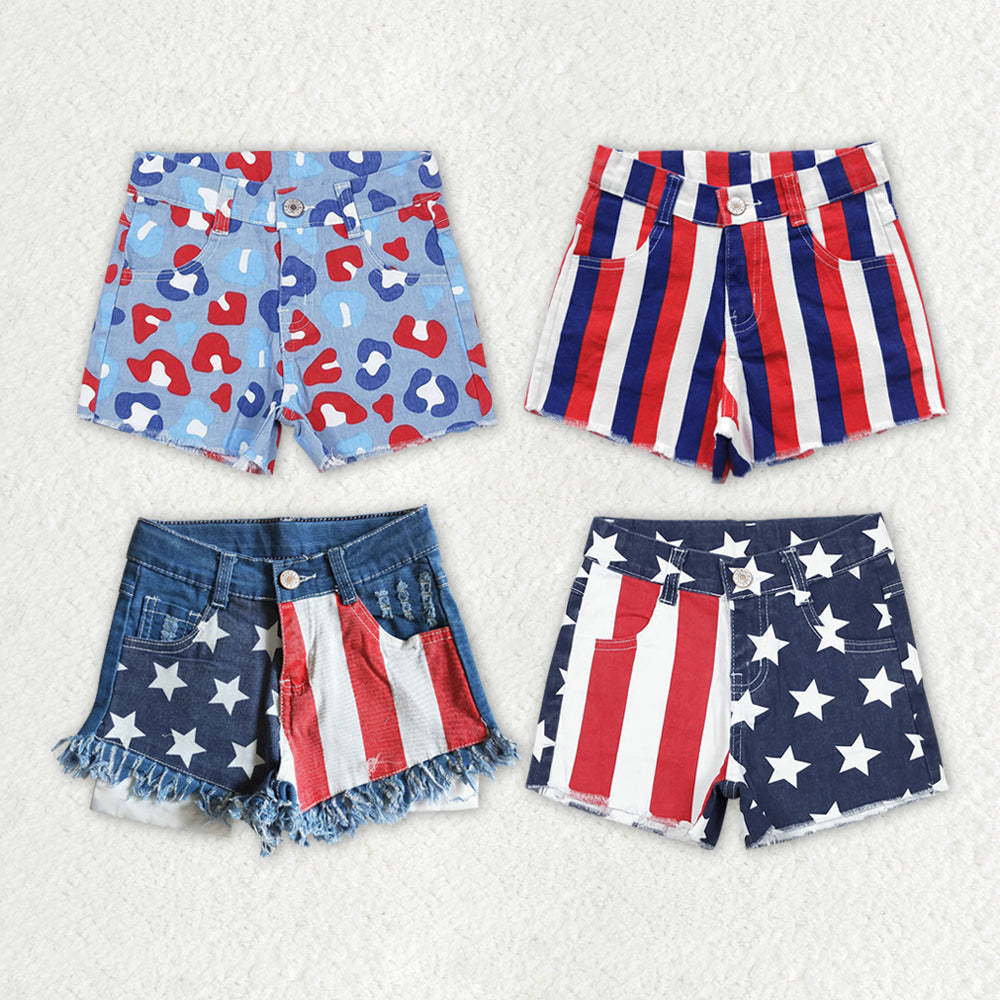 Girls 4th of July Denim Shorts Sisters Wear
