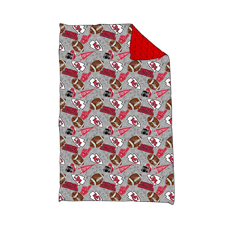 (Custom Design Preorder MOQ 5) Team's KC Gray Print Baby Blanket