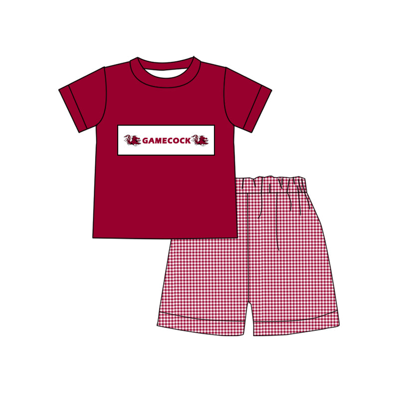 (Custom Design Preorder MOQ 5) Team's GAMECOCK Print Boys Summer Clothes Set