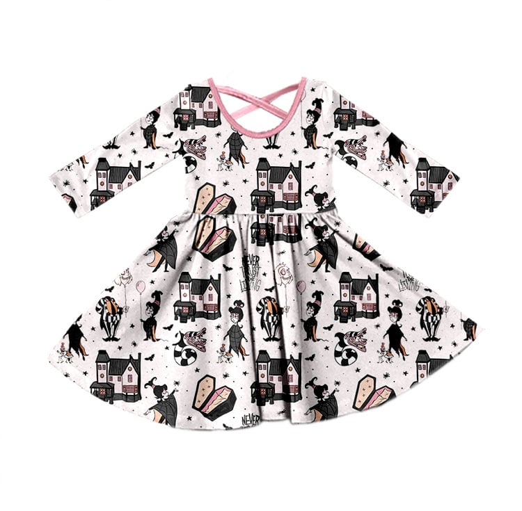 (Custom Design Preorder MOQ 5) Adult Cartoon Figure Print Woman Knee Length Hlloween Dress