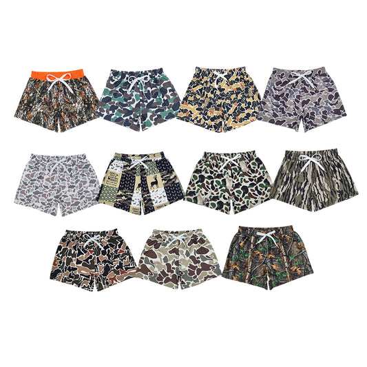 11 Colors Camo Print Boys Summer Beach Swim Trunks Brothers Swimwear