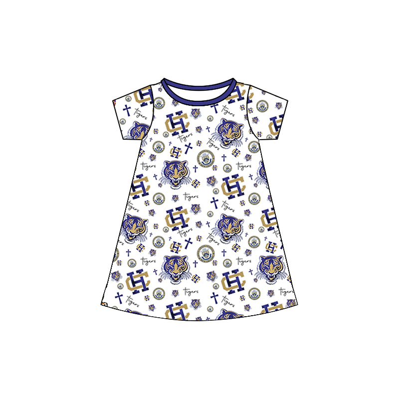 (Custom Design Preorder MOQ 5) Adult Team's HOLY CROSS Print Woman Summer Knee Length Dress