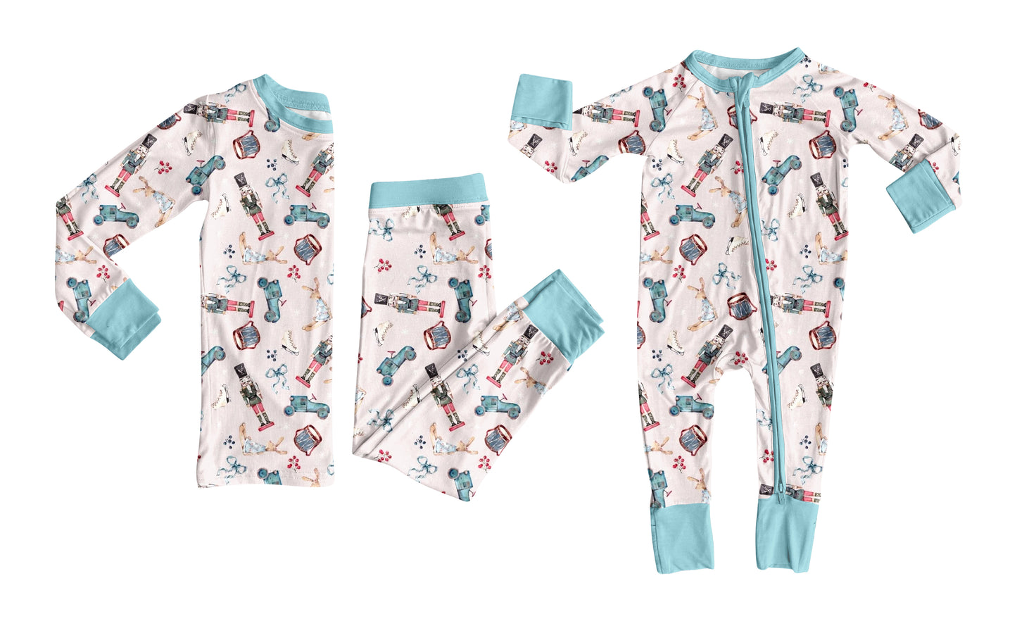 8.1 (Custom Design Preorder MOQ 5 Each Design) Nutcracke* Soldier Print Girls Christmas Pajamas Matching Clothes Sisters Wear