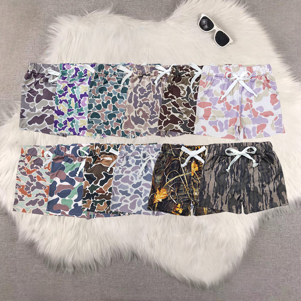1-6 Colors Camo Print Pockets Kids Summer Shorts Brothers Wear