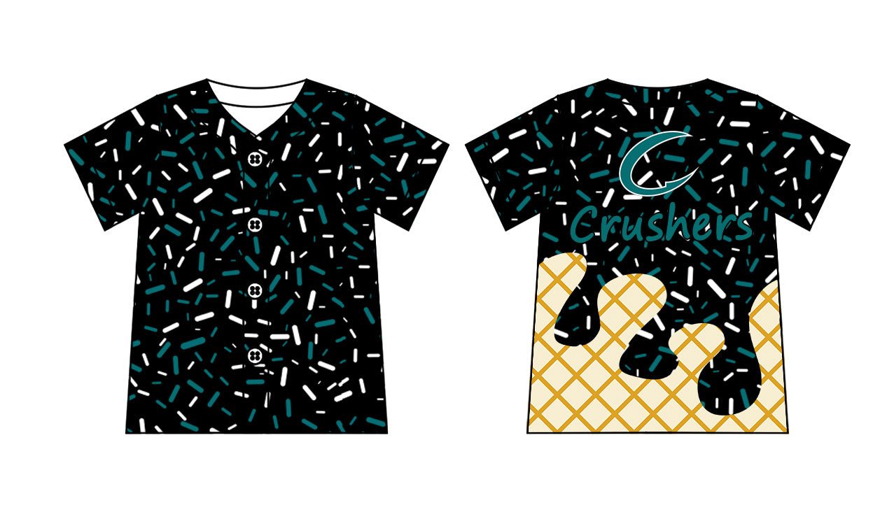 (Custom Design Preorder MOQ 5) Team's Crushers Sprinkles Print Boys Summer Tee Shirts Top