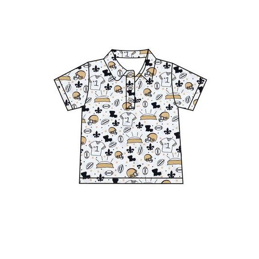 (Custom Design Preorder MOQ 5 Each Item) Team's Anchor Cheer Print Polo Top Mom and Me Matching Clothes