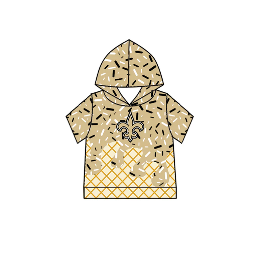 (Custom Design Preorder MOQ 5 Each Item) Team's Anchor Sprinkles Gold Print Hoodie Top Mom and Me Matching Clothes
