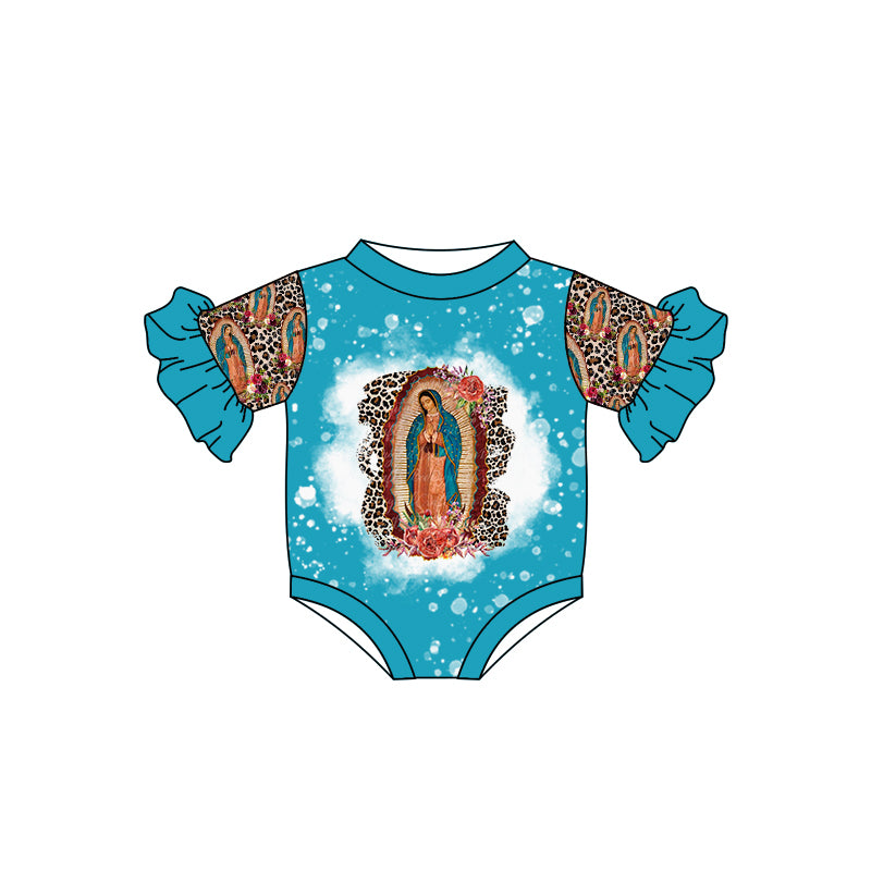 (Custom Design Preorder MOQ 5) Virgin Mary Print Baby Girls Romper