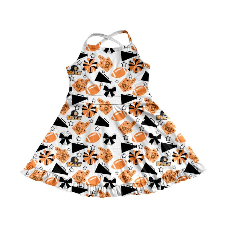 (Custom Design Preorder MOQ 5) Team's Tennessee Cheer Bows Print Shorts Skirts Girls Summer Yoga Dress