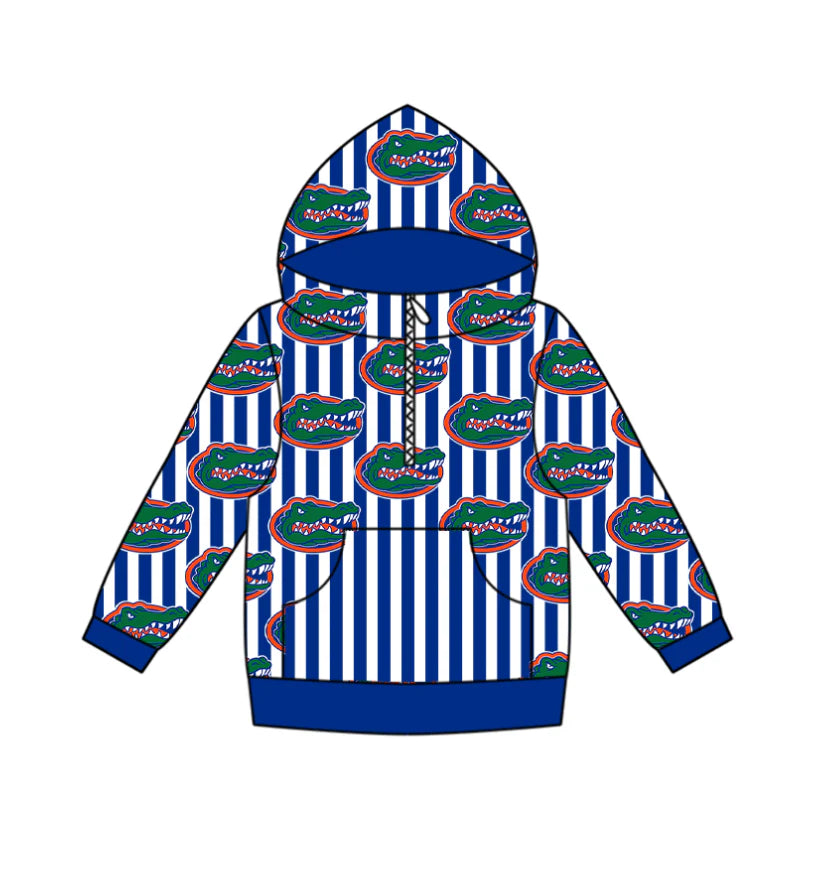 (Custom Design Preorder MOQ 5 Each Design) Team's Florida Print Hoodie Zipper Top Mom and Me Matching Clothes