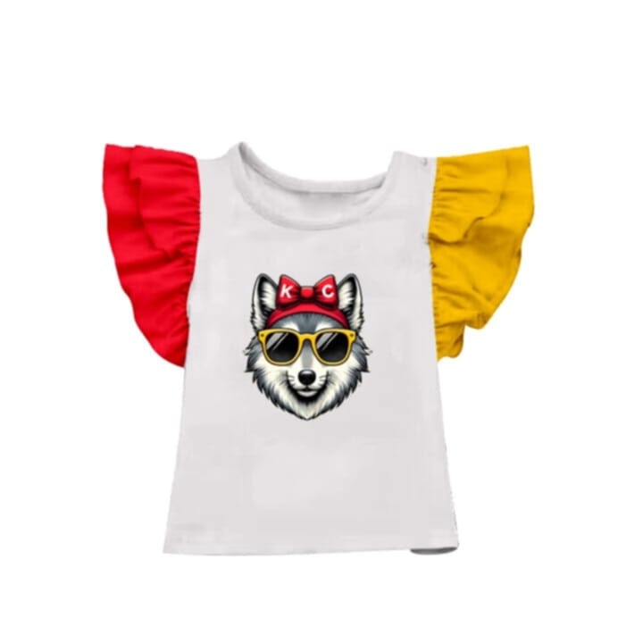 (Custom Design Preorder MOQ 5 ) KANSAS CITY Print Girls Summer Tee Shirts Top