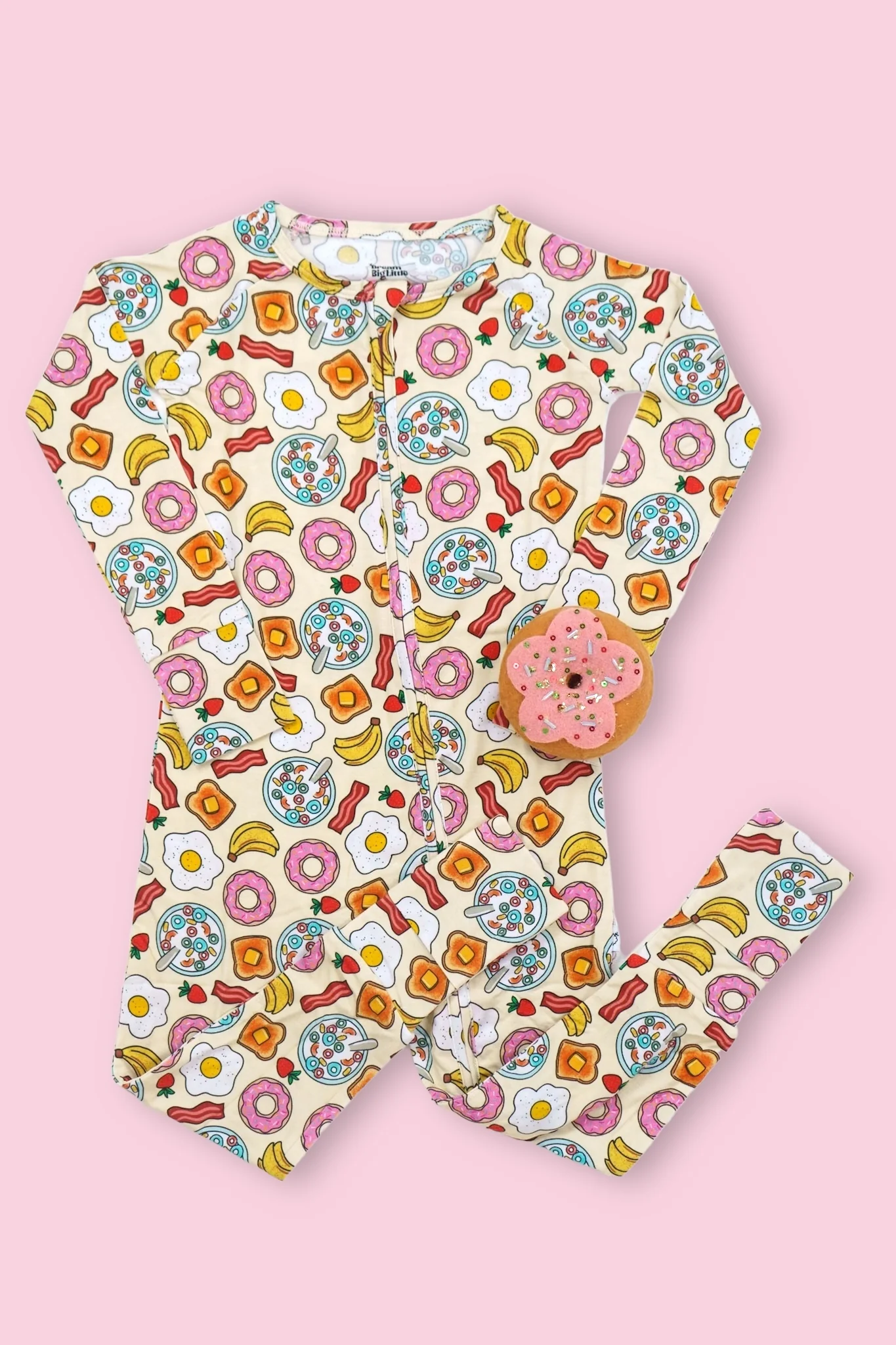 (Custom Design Preorder MOQ 20) Food Print Baby Girls Long Sleeve Bamboo Sleeper Zipper Romper