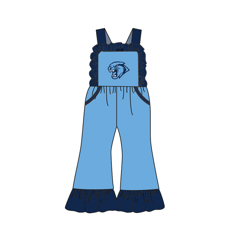 (Custom Design Preorder MOQ 5) Team's Frenship Memorial Blue Print Girls Summer Jumpsuits