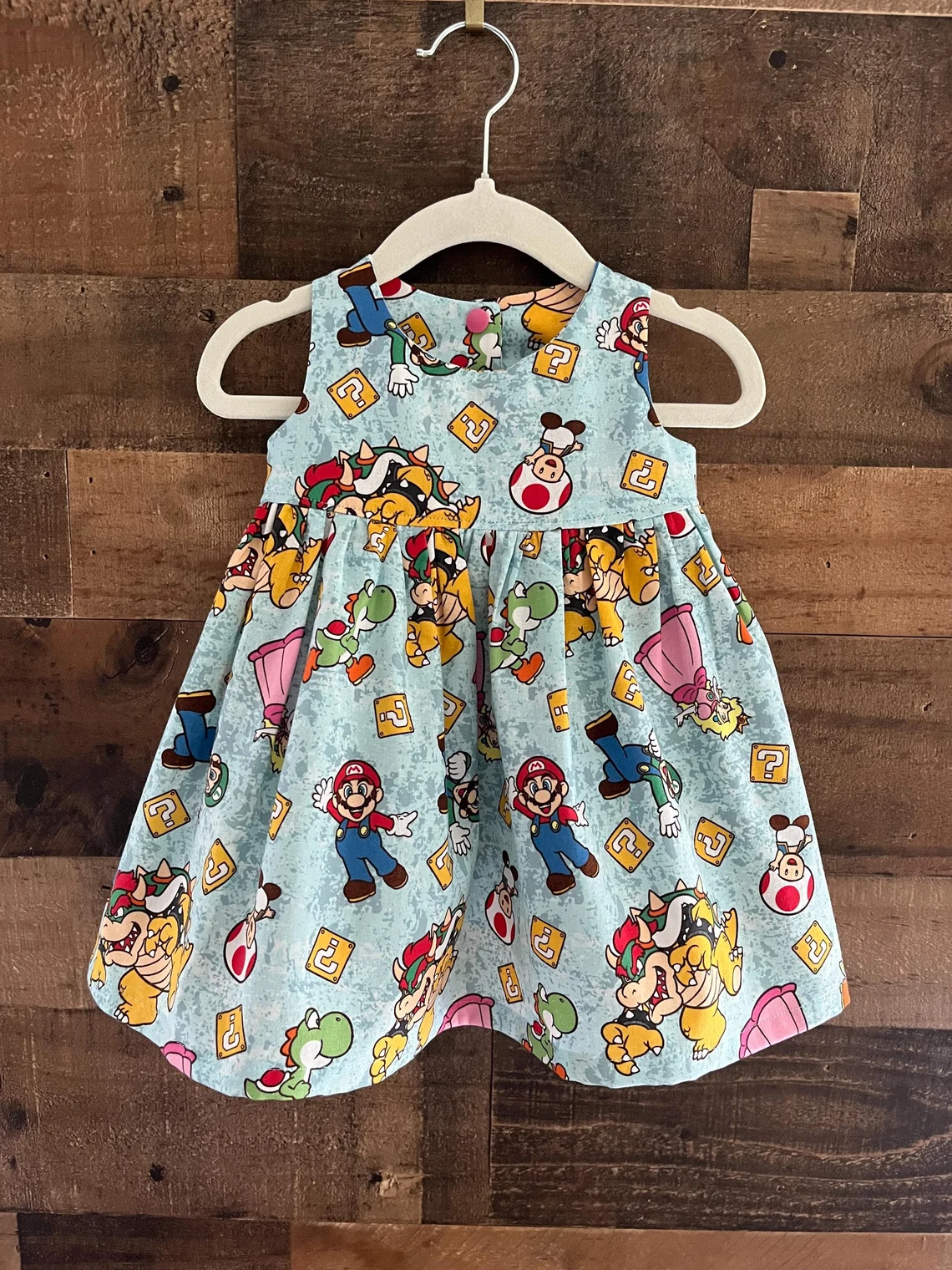 (Custom Design Preorder MOQ 5) Cartoon Games Print Girls Summer Knee Length Dress
