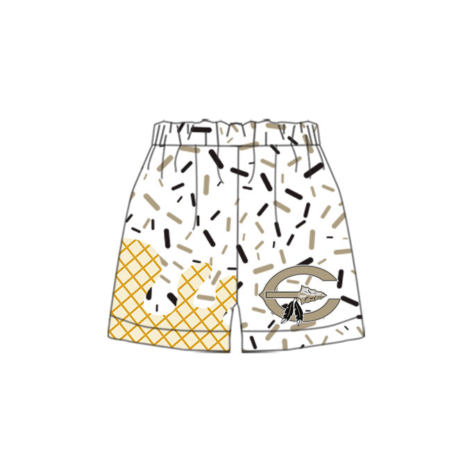 (Custom Design Preorder MOQ 5 Each Item) Team's Comanche Sprinkles Print Summer Bottom Shorts Mom and Me Matching Clothes