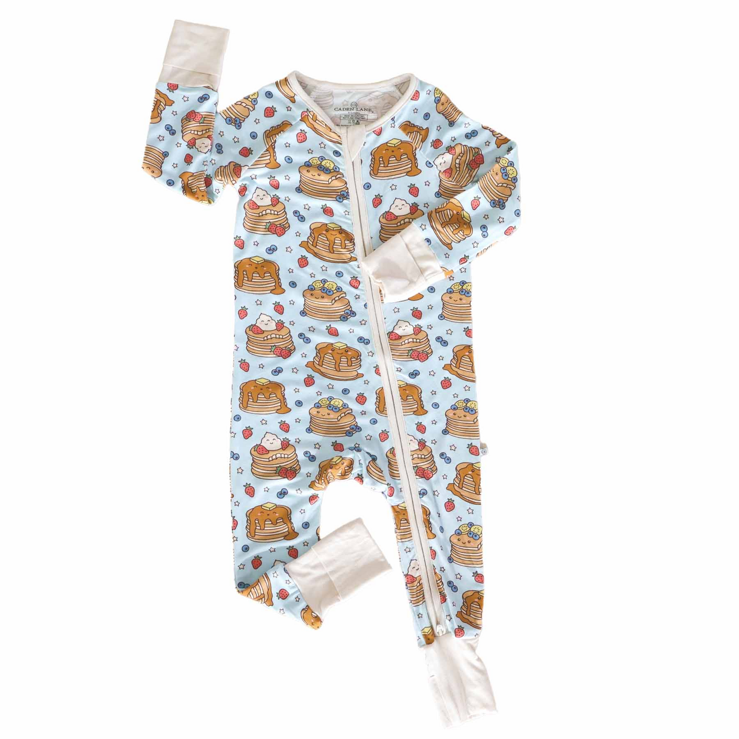(Custom Design Preorder MOQ 20) Fruit Pie Print Baby Girls Fall Bamboo Sleeper Zipper Romper
