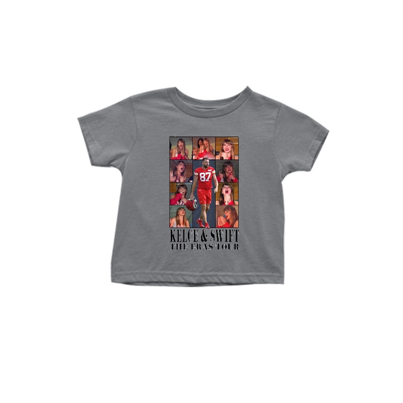 (Custom Design Preorder MOQ 5) Grey Singer Swiftie Print Girls Summer Tee Shirts Top