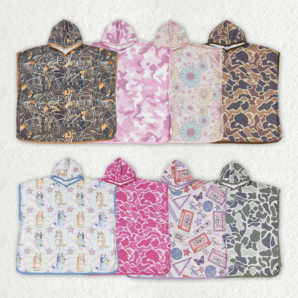 8 Colors Print Kids Terry Swim Towel Cover Ups