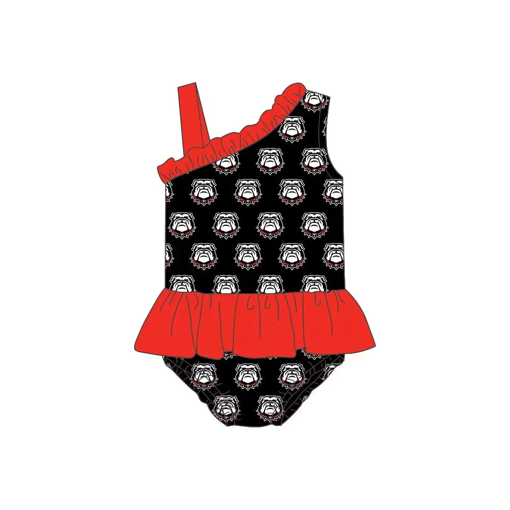 (Custom Design Preorder MOQ 5) Team's Georgia Print Girls 1 Piece Swimsuits Beach Wear