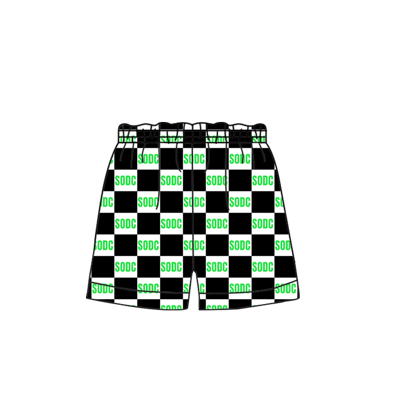(Custom Design Preorder MOQ 5 Each Item) Team's SODC Plaid Print Summer Bottom Shorts Mom and Me Matching Clothes
