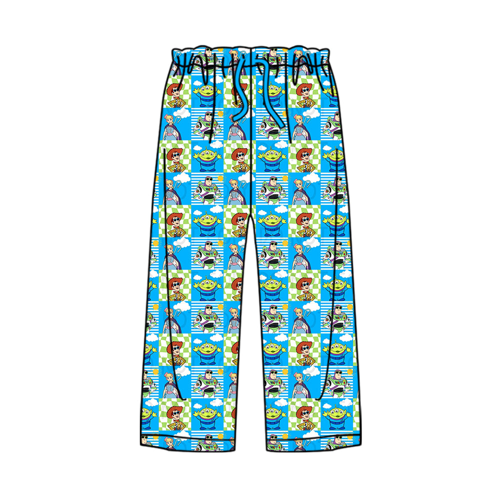 (Custom Design Preorder MOQ 5) Adult Cartoon Toys Plaid Print Pajamas Pants