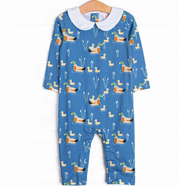 (Custom Design Preorder MOQ 5) Duck Print Baby Boys Romper