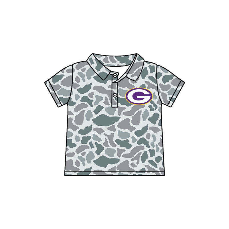 (Custom Design Preorder MOQ 5 Each Item)Team's Gurdon Camo Print Sibling Matching Clothes