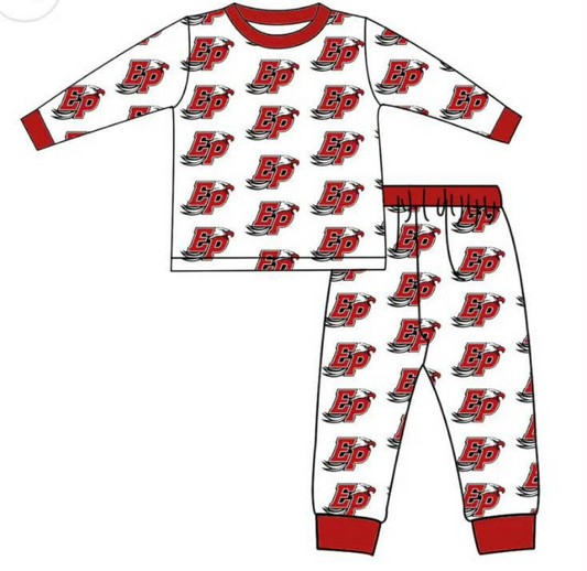 (Custom Design Preorder MOQ 5) Team's EP Print Pants Boys Fall Pajamas Clothes Set