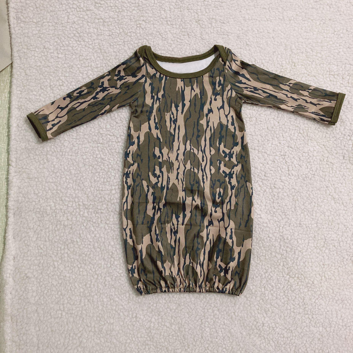 (Custom Design Preorder MOQ 5) Baby Camo Print Gown Newborn Clothes
