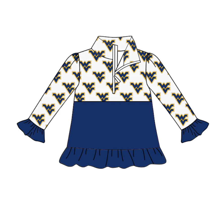 (Custom Design Preorder MOQ 5 Each Item)Team's WEST VIRGINIA Print Girls Matching Clothes