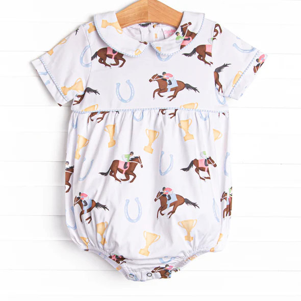 (Custom Design Preorder MOQ 5) Rodeo Print Baby Boys Summer Bubble Romper
