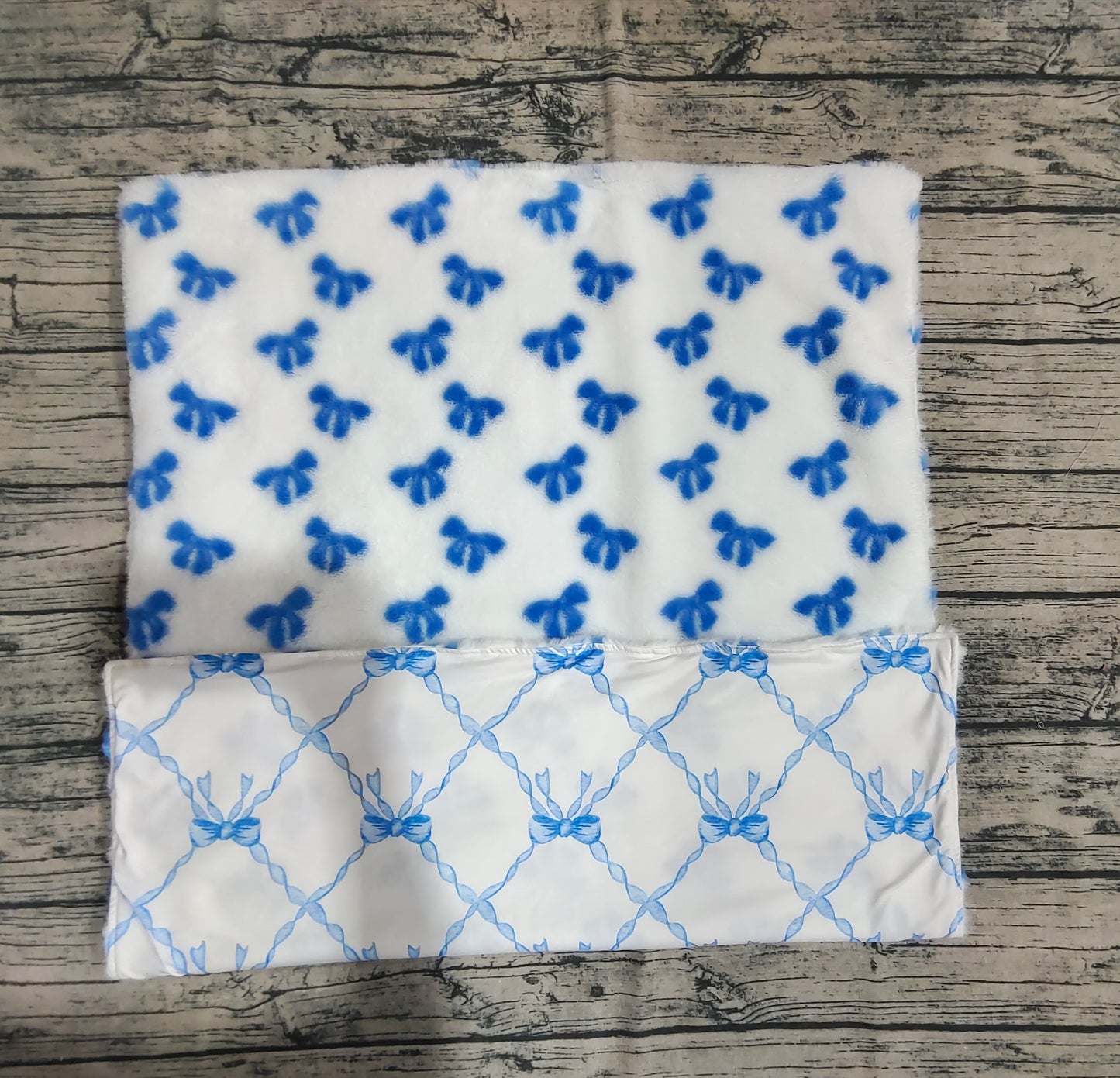 USA-Shop BL0210 Blue Bows Fur Baby Blanket