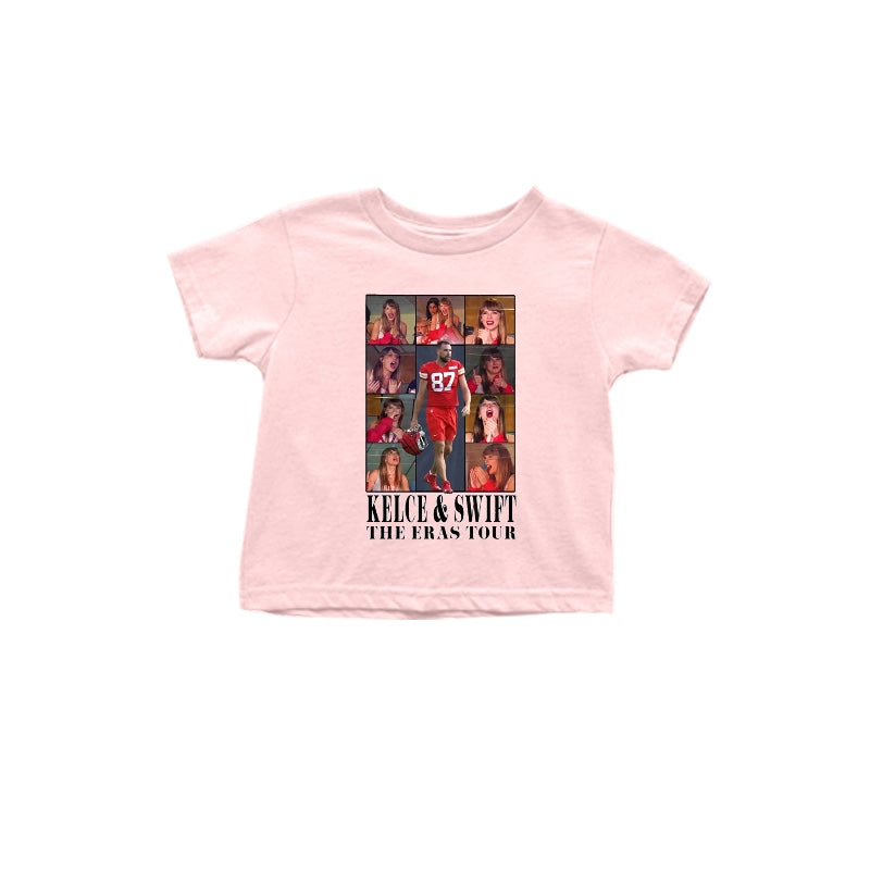 (Custom Design Preorder MOQ 5) Pink Singer Swiftie Print Girls Summer Tee Shirts Top
