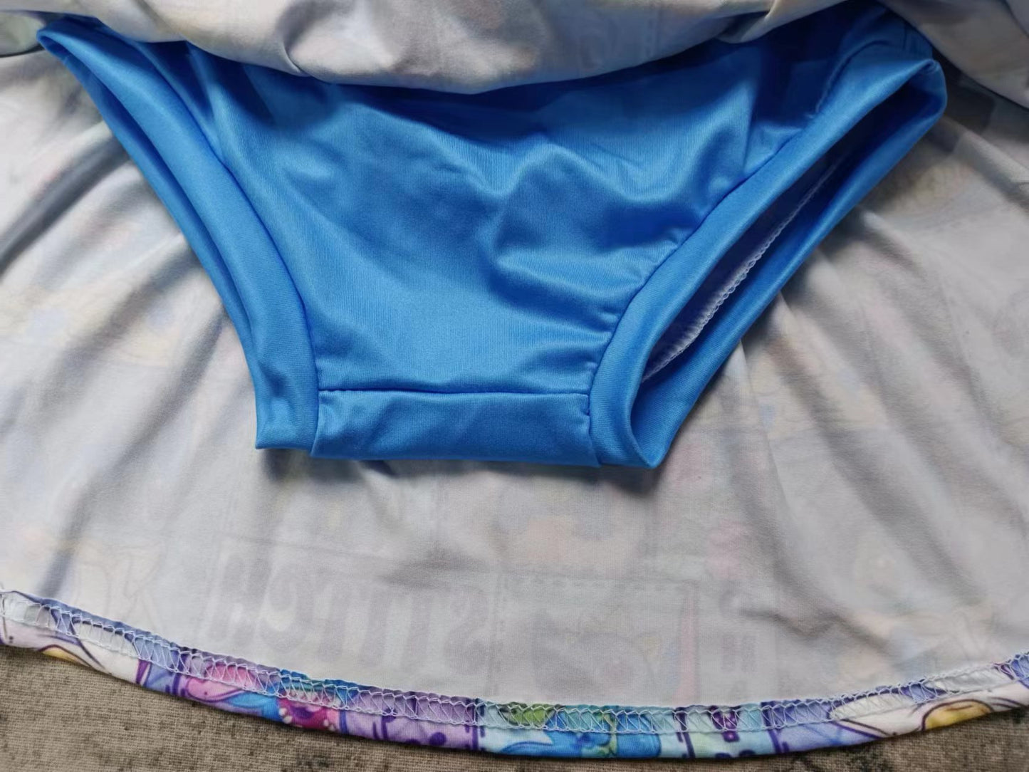 (Custom Design Preorder MOQ 5) Blue Cartoon Animal Print Top Skirts With Shorts Girls Summer Clothes Set