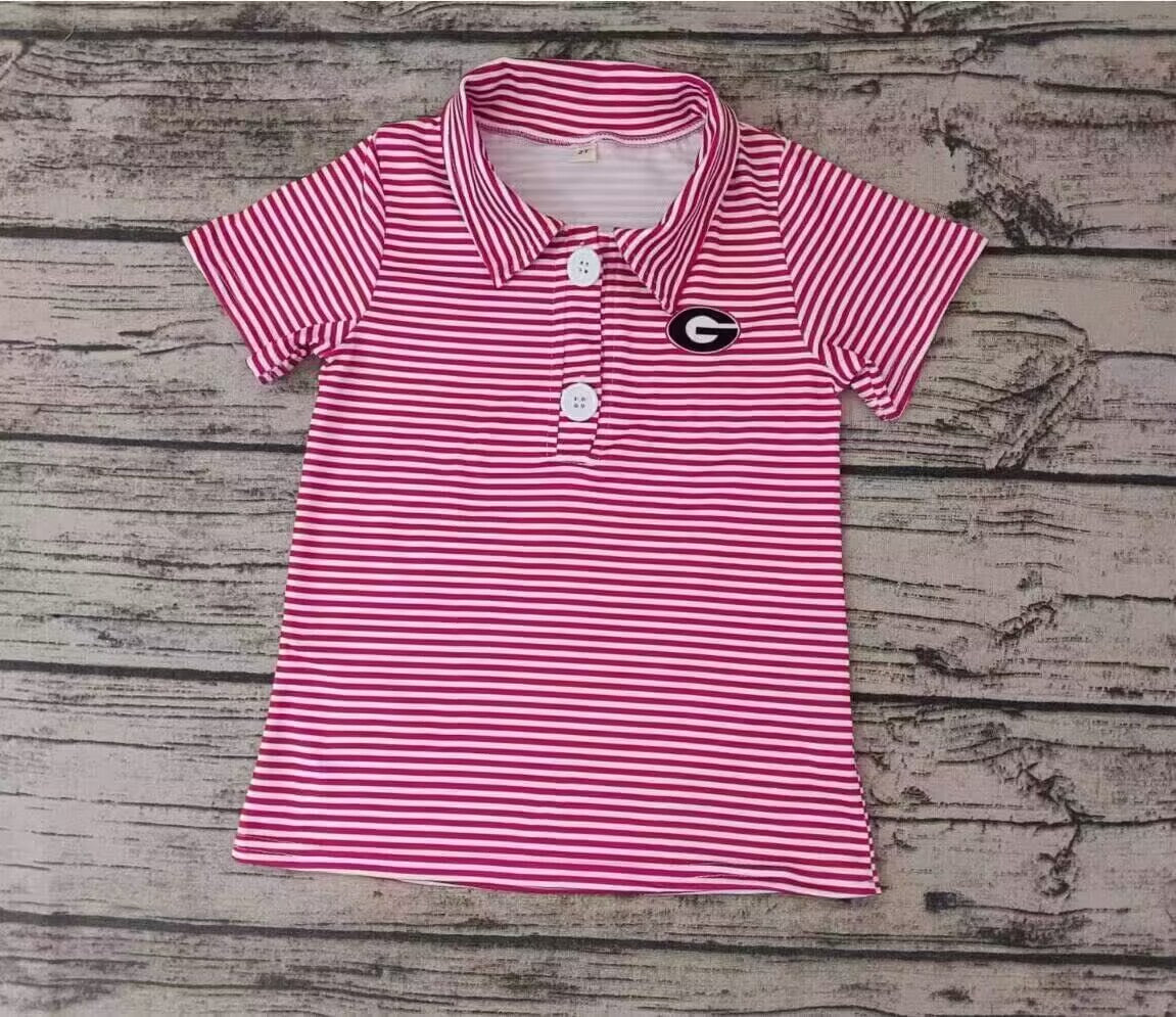 (Custom Design Preorder MOQ 5) Team's G Print Boys Summer Polo Tee Shirts Top