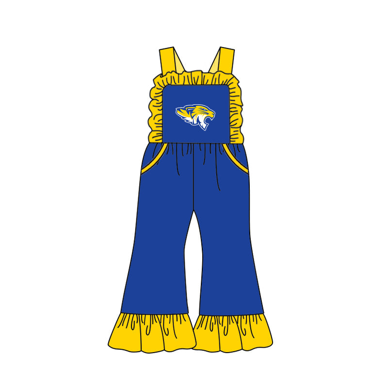 (Custom Design Preorder MOQ 5) Team's Frenship Blue Print Girls Summer Jumpsuits