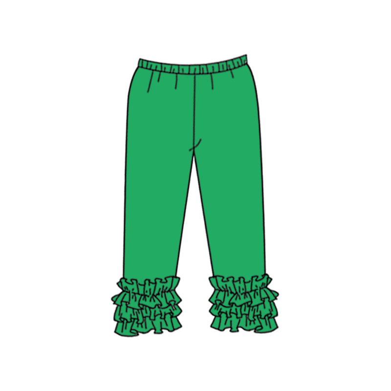 (Custom Design Preorder MOQ 5) Kelly Green Color Girls Icing Pants