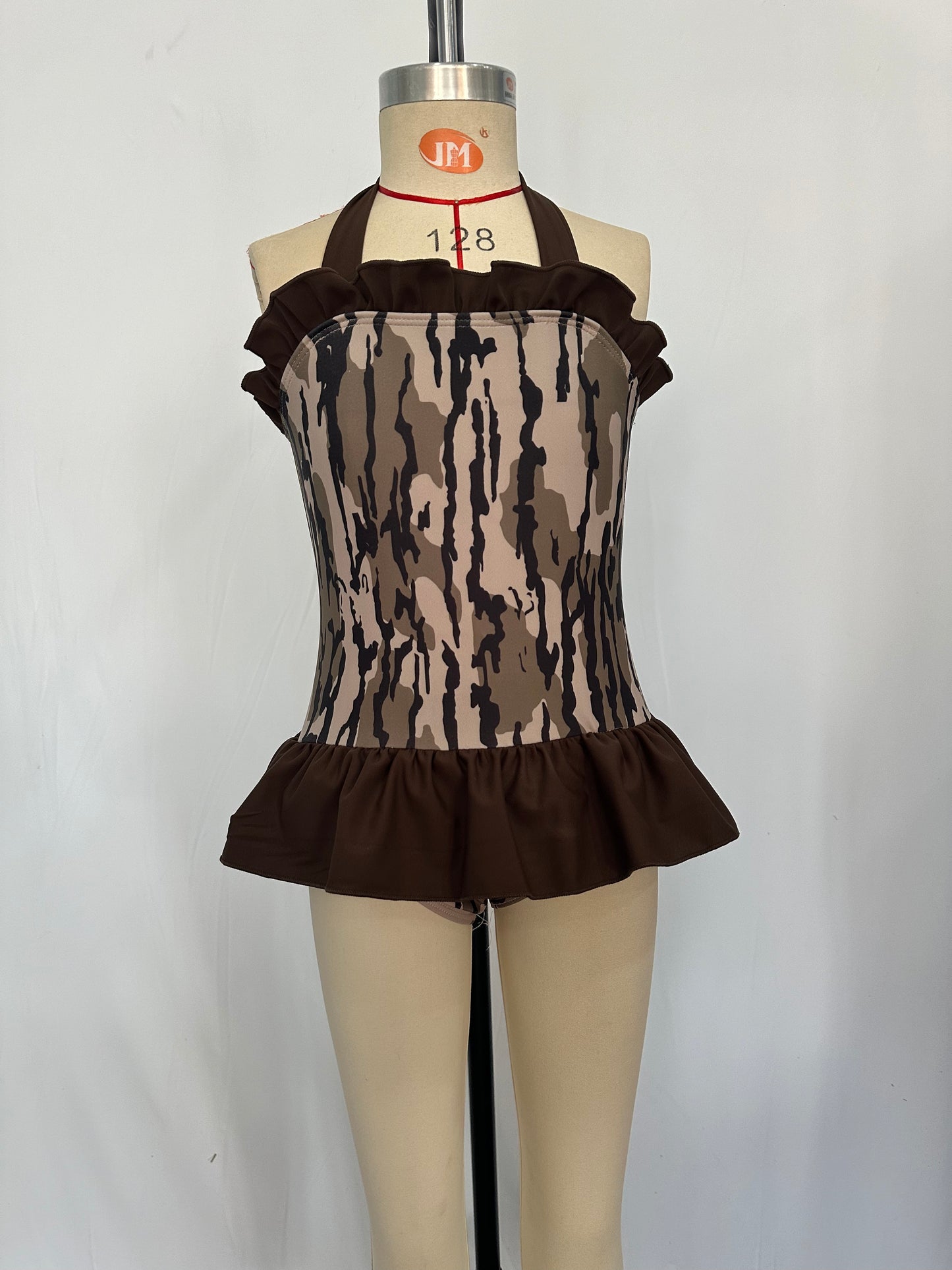 S0192 Girls Camo Print 1 Piece Swimsuits