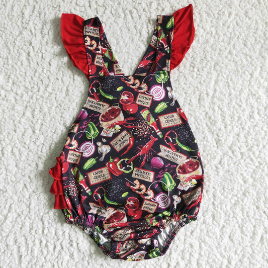 Baby girls bubble romper B0-9