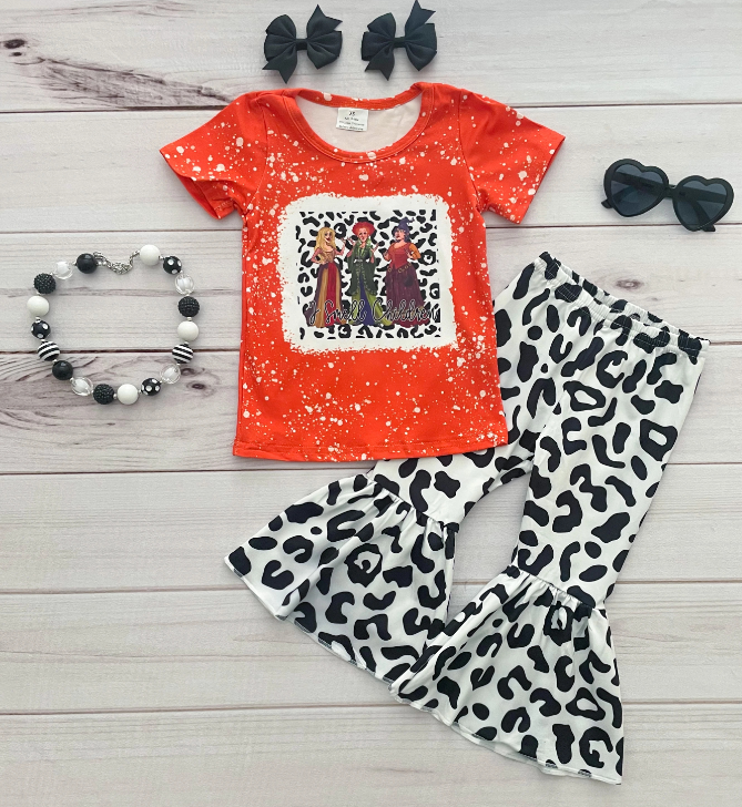Short sleeve bell bottom pants Halloween outfits