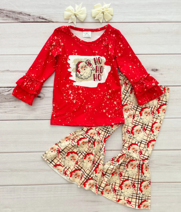 (Promotion)Long sleeve bell bottom pants Christmas outfits 6 A4-27