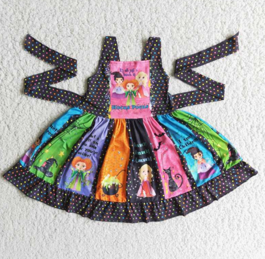 Sleeveless twirl dress Halloween design    E3-4