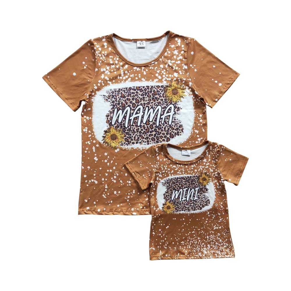 Mom and Me adult sunflower leopard print top GT0099
