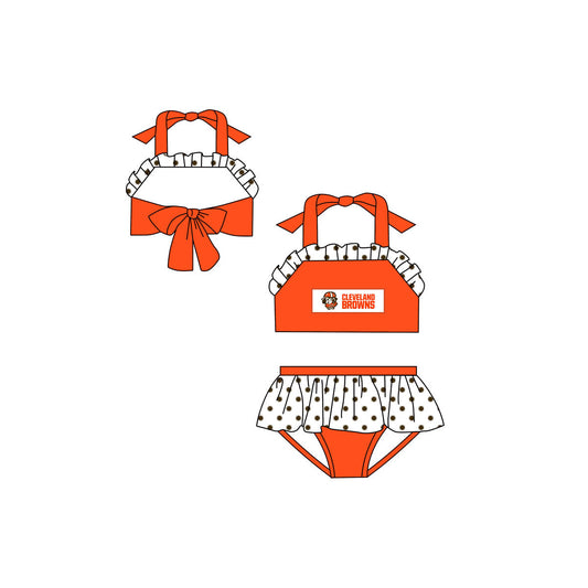 (Custom Design Preorder MOQ 5) Girls ruffles summer 2 pcs swimsuits NO.1