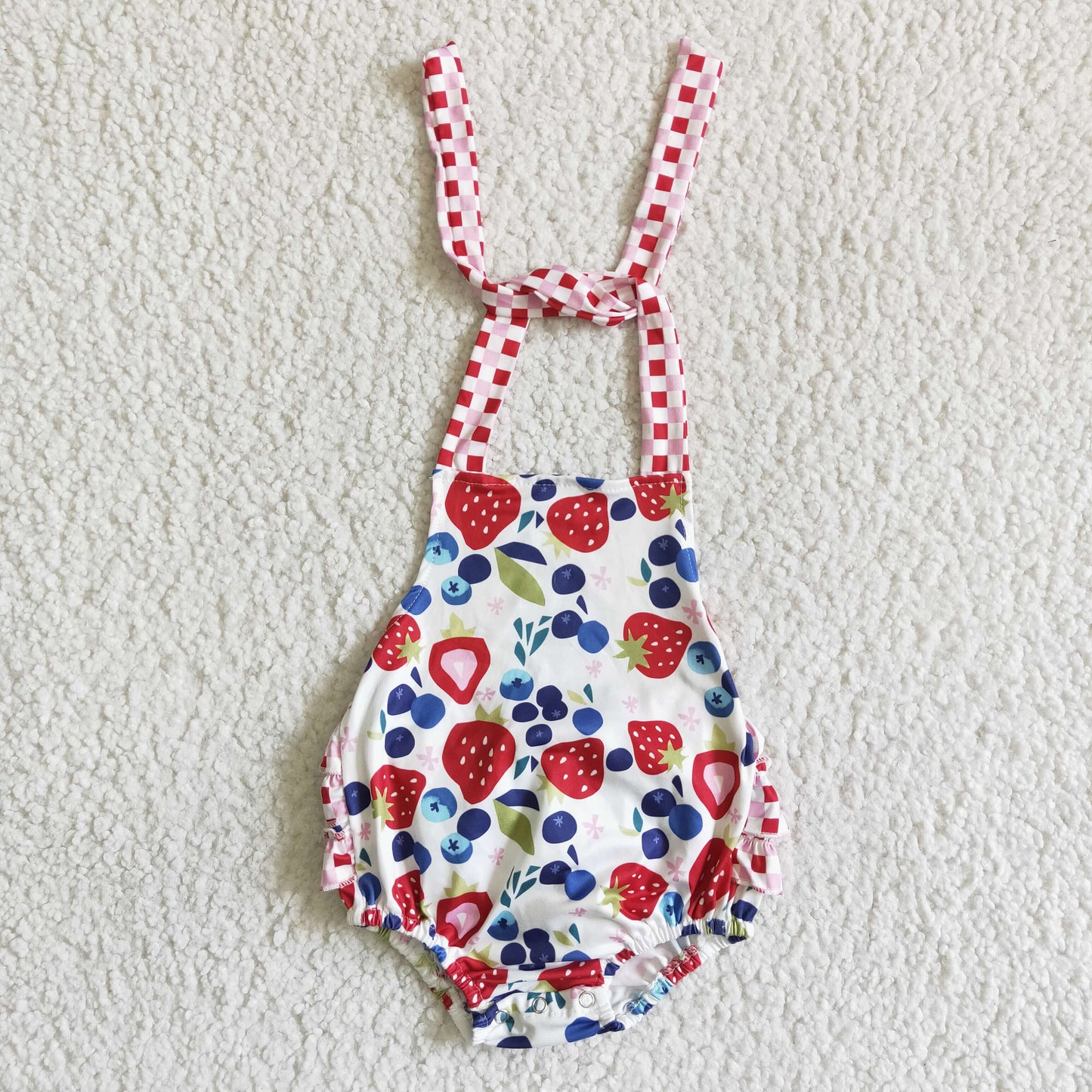 (Promotion)Baby Girl Fruits print bubble romper A15-3