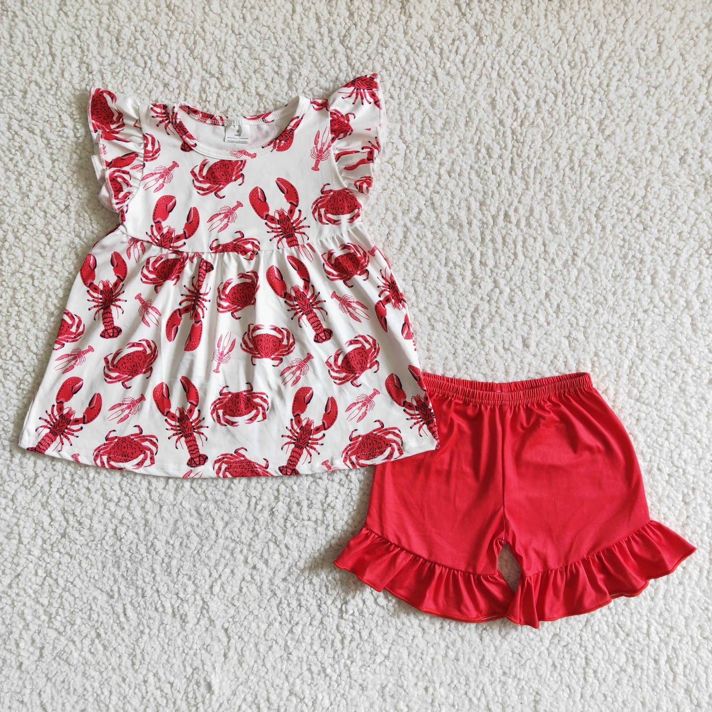 (Promotion)Flutter sleeve ruffles shorts summer outfits C0-27