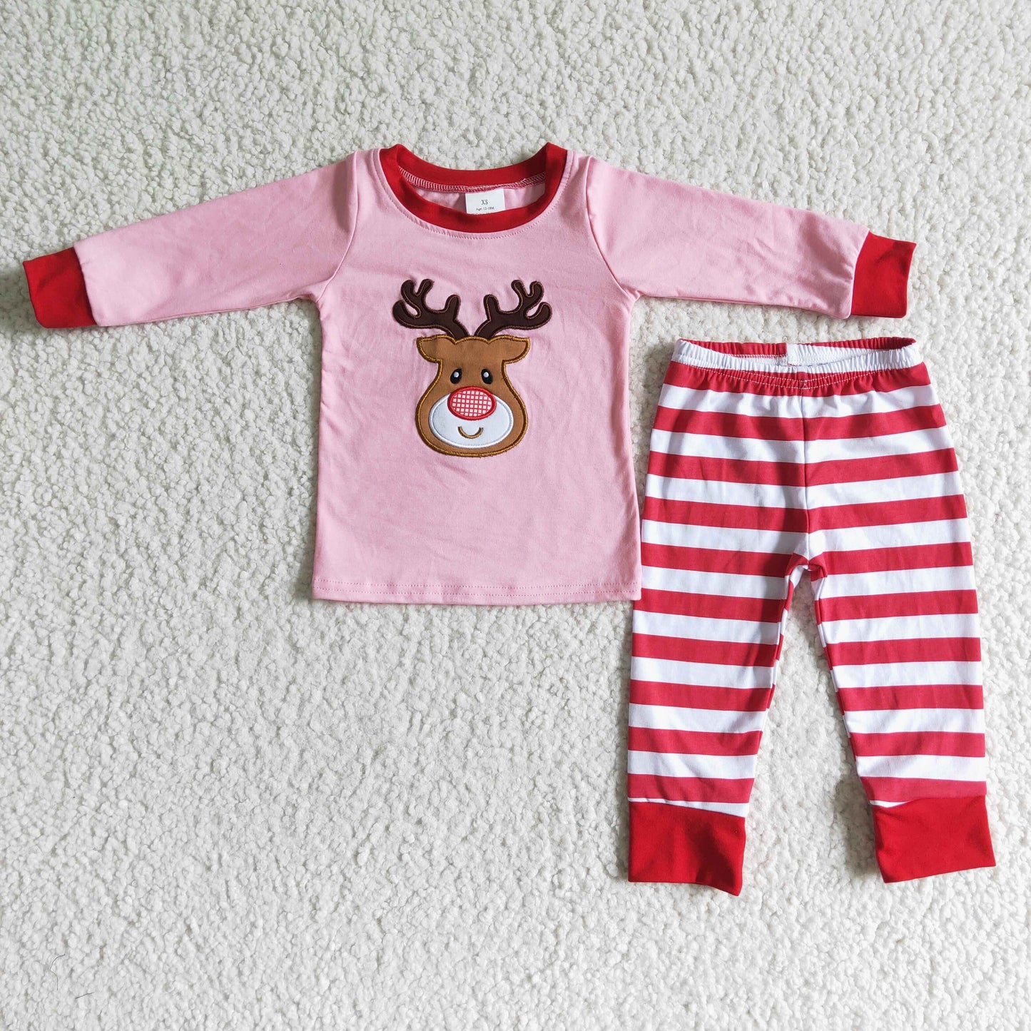 Boy's long sleeve pants Christmas embroideried outfits 6 A27-12