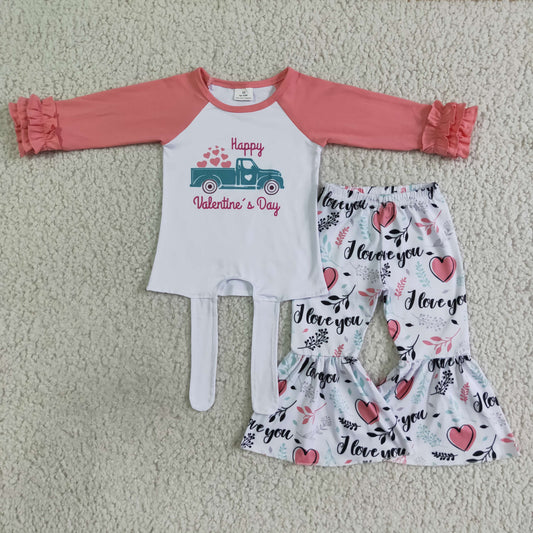 (Promotion)6 A27-27Long sleeve bell bottom pants Valentines outfits